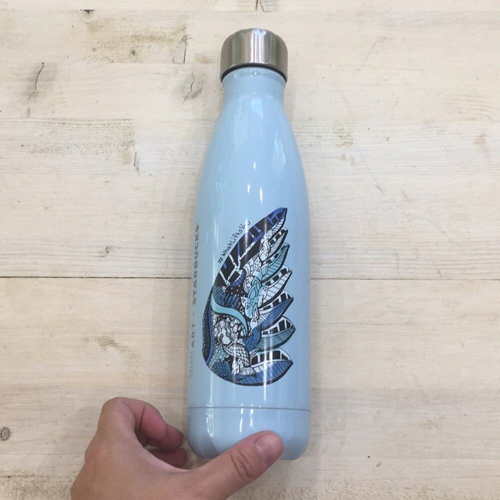 Starbucks Kelsey Montague art reusable water drink bottle